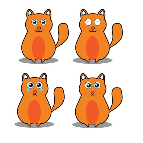 Cute Cat Icon Cartoon Illustration Mascot Emoticon Inspiration Design