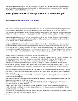 Fillable Online Ansel S Pharmaceutical Dosage Forms And Drug Delivery