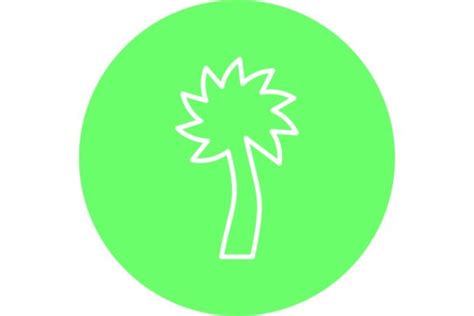 Coconut Tree Line Circle Icon Design Graphic By Pexelpy · Creative Fabrica