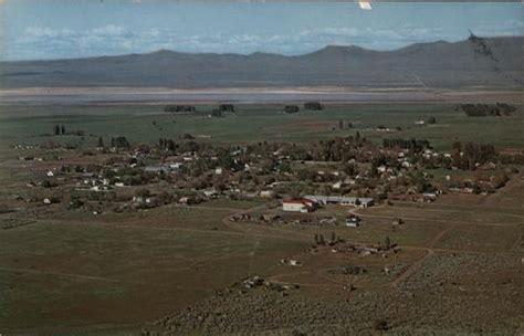 Aerial View of Town in the Valley Cedarville, CA Postcard