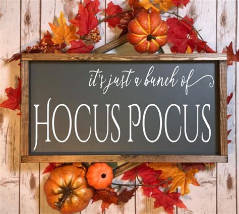 Its Just A Bunch Of Hocus Pocus Wooden Sign Hocus Pocus Home Decor