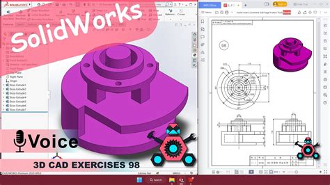 SolidWorks 3D CAD EXERCISES 98 StudyCadCam Solution Tutorial