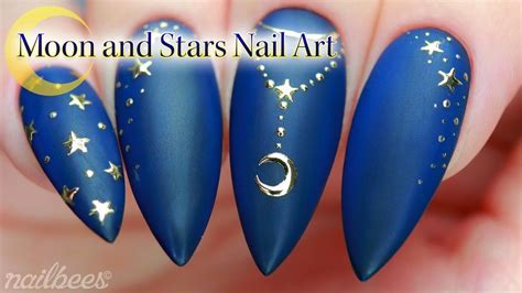 Moon And Stars Nail Art ☆ Star Nail Art Star Nails Nail Art Diy Easy