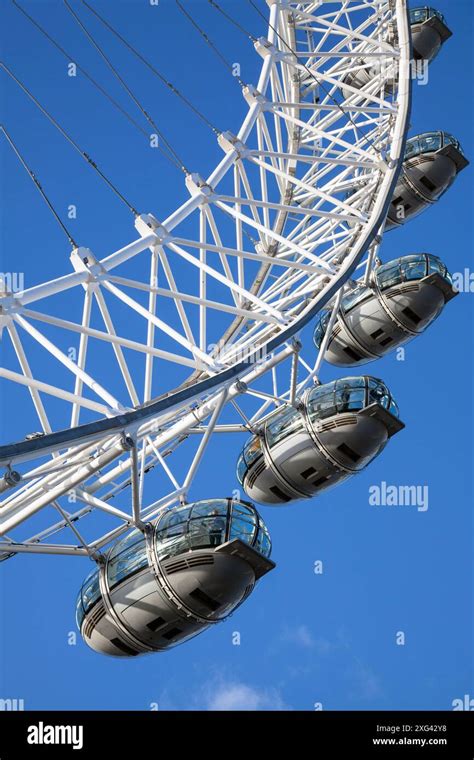 Uk England London The London Eye Millennium Wheel Showing Detail