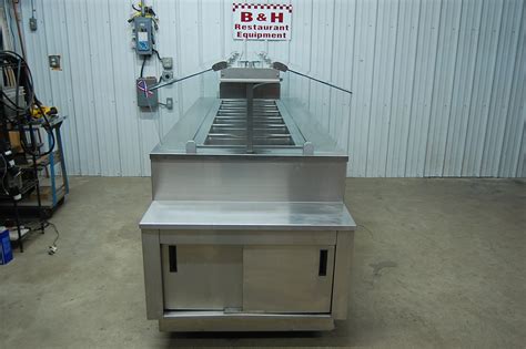 Amtekco Six Pan Well Island Deli Warmer Steam Table Hot Food Merchandiser B H Restaurant