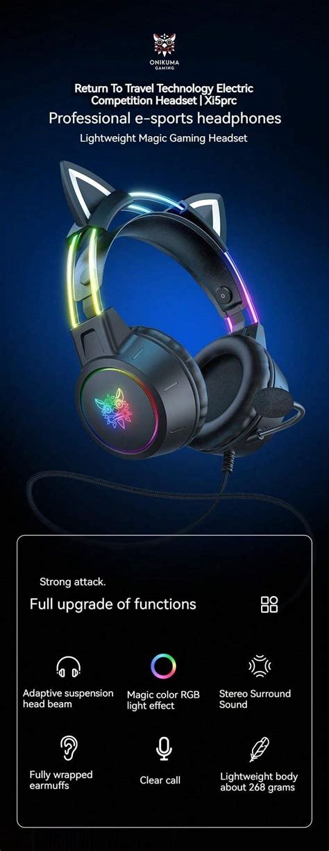 Onikuma Onikuma X Pro Gaming Headset With Dynamic Rgb Light