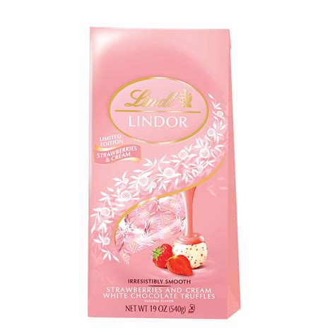 Lindt Lindor Strawberries And Cream Chocolate Truffles 19 Oz Ebay