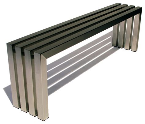 Linear Bench in Brushed Stainless Steel - Contemporary - Indoor Benches - by Sarabi Studio