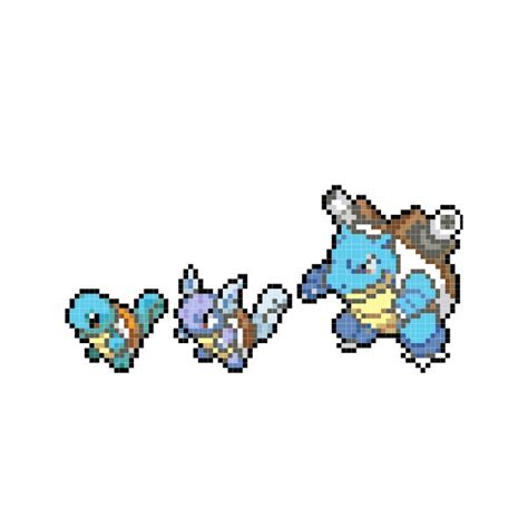 Cross Stitch Pattern Pokemon Squirtle Wartortle Blastoise Mega