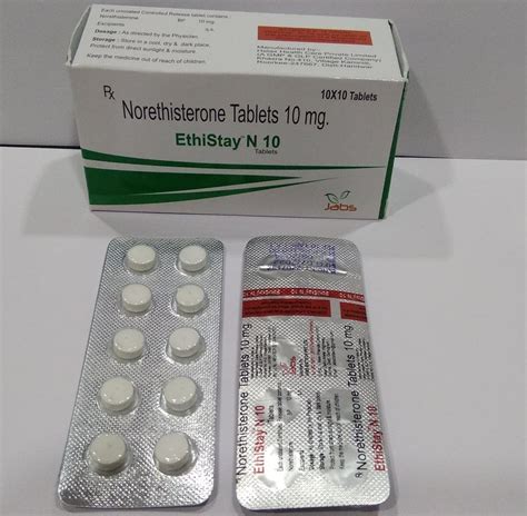 Norethisterone Tablets Ip 10 Mg For Hospital Packaging Size 1010 At Rs 120box In Nabha