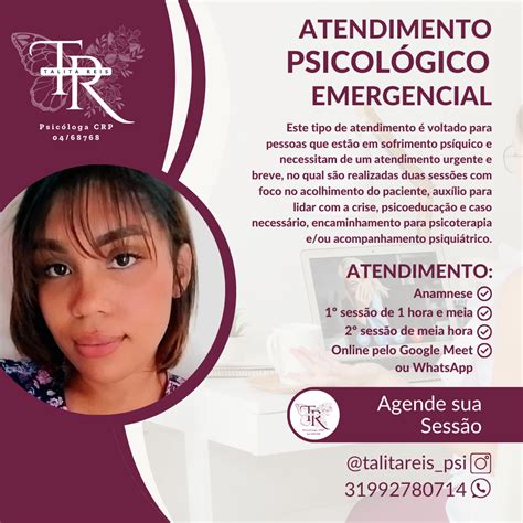 Atendimento Psicológico Emergencial Psicóloga Talita Reis Talita