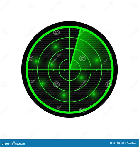 Radar Vector Illustration Green Radar Display Stock Vector