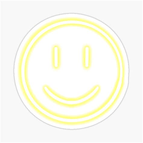 Neon Smiley Face Sticker For Sale By Hcohen Redbubble