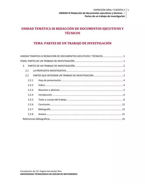 Pdf Unidad Iii Redacci N De Documentos Ejecutivos Y T Cnicos Partes