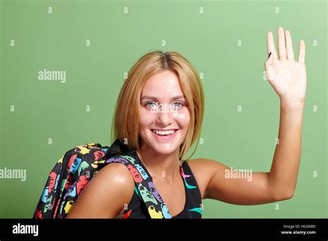 Portrait Of A Pretty Student Girl Stock Photo Alamy