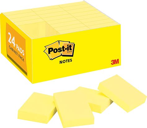 Amazon Post It Mini Notes 1 3 8 X 1 7 8 In 24 Pads Canary