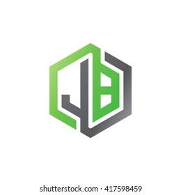 Jb Initial Letters Looping Linked Hexagon Stock Vector Royalty Free