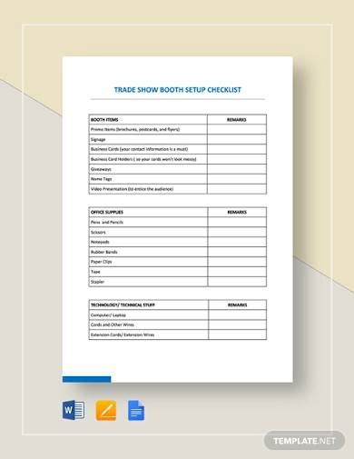 Free Trade Show Checklist Samples In Ms Word Pages Google Docs