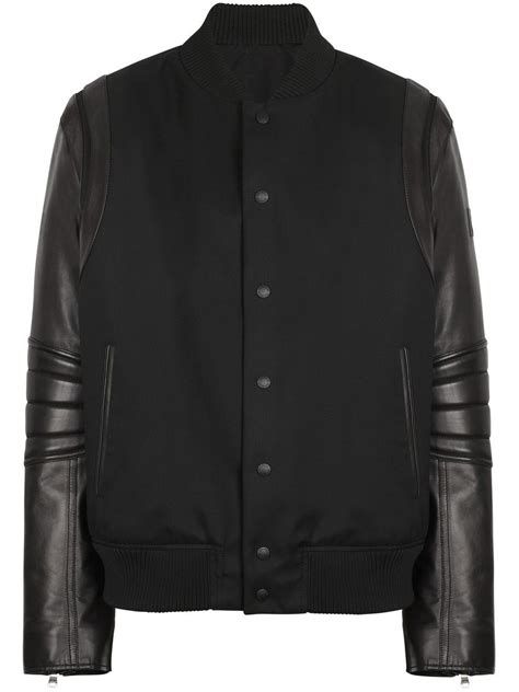 Balmain Panelled Bomber Jacket Black Farfetch