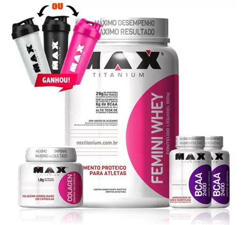 Kit Super Mulher Academia Whey Colageno Bcaa Max Titanium Mercadolivre