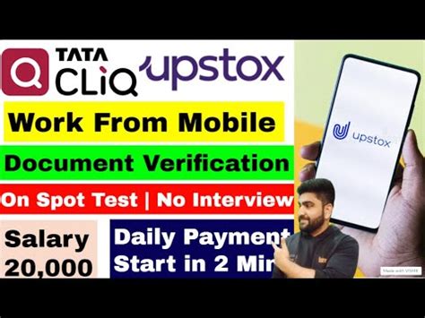 Work From Home Jobs Upstox Mobile Work Online Job Part Time Job