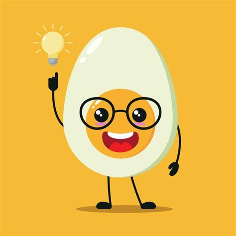 Cute Happy Half Boiled Egg Character Wear Sunglasses Funny Egg Greet