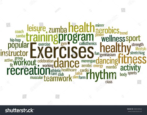 Exercises Word Cloud Concept On White Stock Illustration 406530562