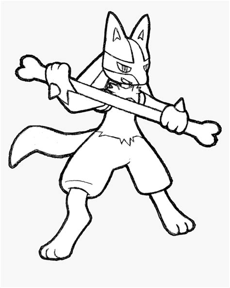 Mega Lucario Drawing - Lucario Black And White, HD Png Download ...