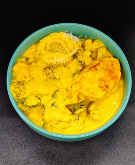 Poulet Au Curcuma Vermicelles De Riz Et Curry Cr Meux Aux L Gumes J