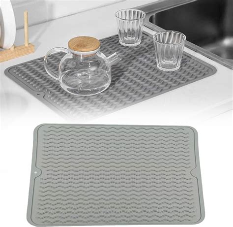 Tapis Gouttoir Vaisselle En Silicone Tapis Gouttoir Gris Clair