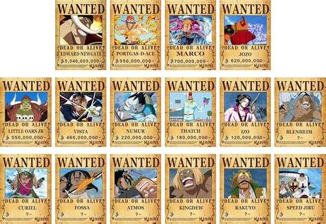 Buy 1 5 Billion One Piece Pirates Wanted Poster New Edition 16 Pcs 28