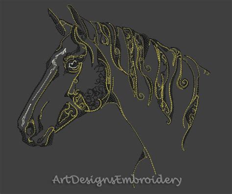 Horse Design Machine Embroidery Horse Design Horse Horse Etsy