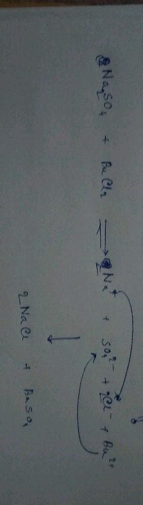 Write A Balanced Chemical Equation When Barium Chloride Reacts With Sodium Sulphate To Give