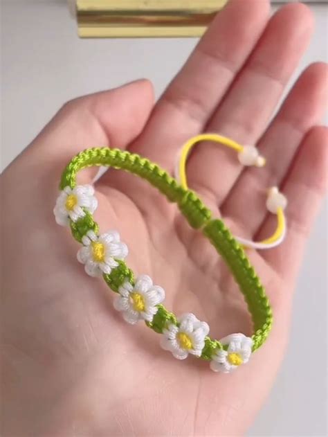 Hermosa Pulsera De Flores Paso A Paso Encantadora Pulsera De Hilo De