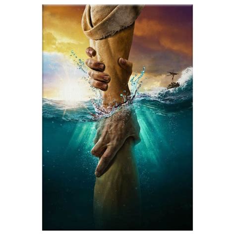 Jesus Reaching Into The Water Wall Art Canvas The Hand Of God Jesus