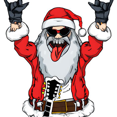 Hard Rock Heavy Metal Santa Transparent Background Creative Fabrica