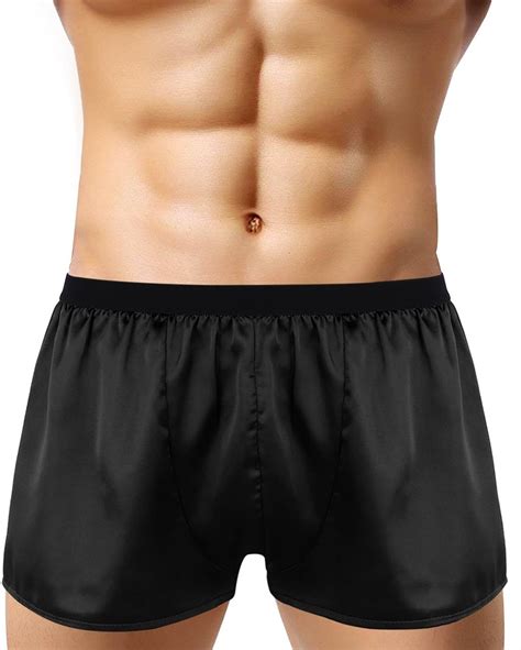 Inlzdz Mens Silky Satin Boxer Briefs Underwear Summer Lounge Sports