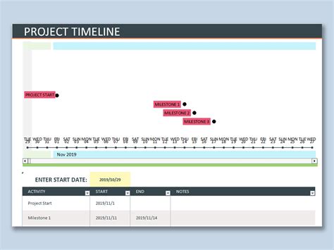 Excel Of Colorful Fresh Project Timelinexlsx Wps Free Templates