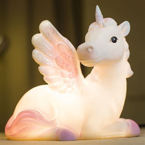 Pink Or Purple Unicorn 6 Color Led Kids Nightlight Glow Lamp Night