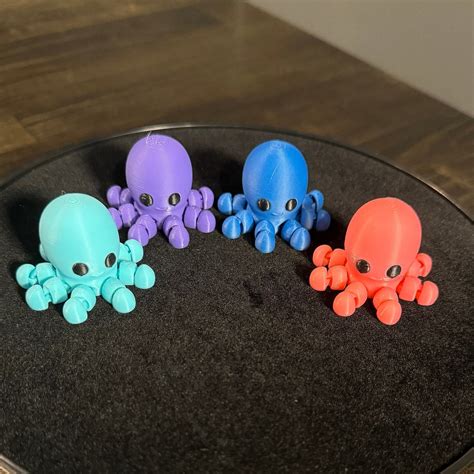 3d Printed Baby Octopus Fidget Toy Bundle Cute 3d Print Sensory Aid