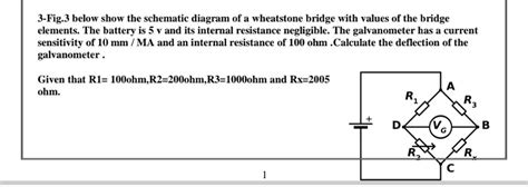 Solved Fig Below Shows The Schematic Diagram Of A Wheatstone Bridge