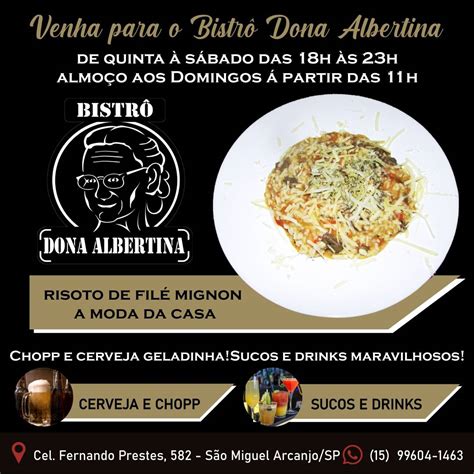 Menu em Bistrô Dona Albertina restaurante Sao Miguel Arcanjo