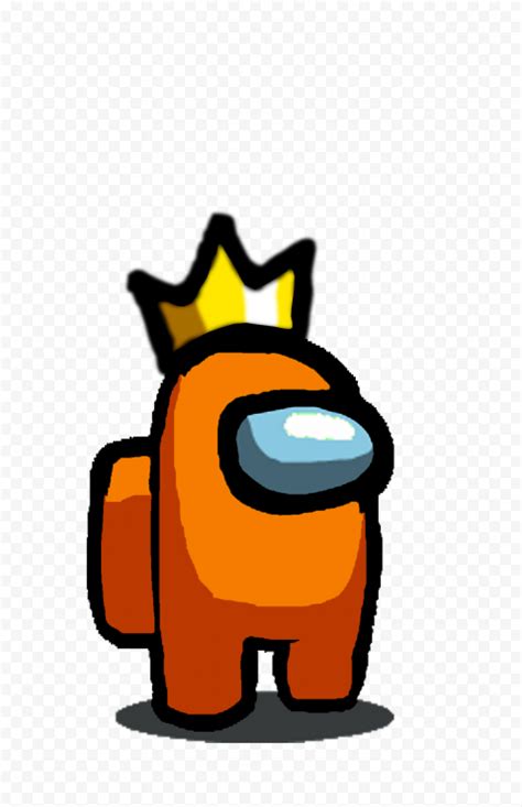 HD Among Us Orange Crewmate Character With Crown Hat PNG Citypng