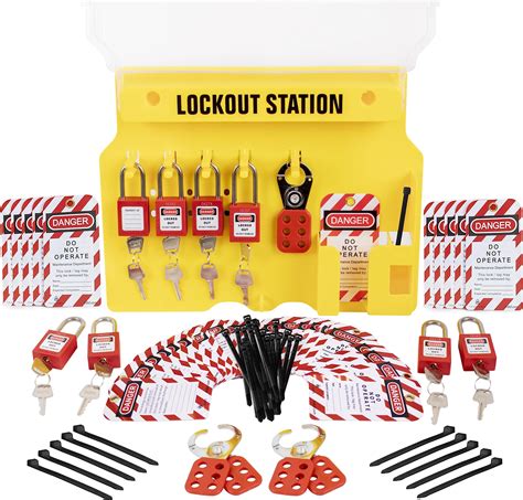 Safby Lockout Tagout Station Metal Kit With Lock Out Tag