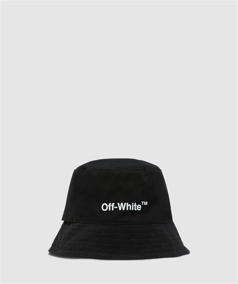 Off White C O Virgil Abloh Helvetica Bucket Hat Black White Sevenstore