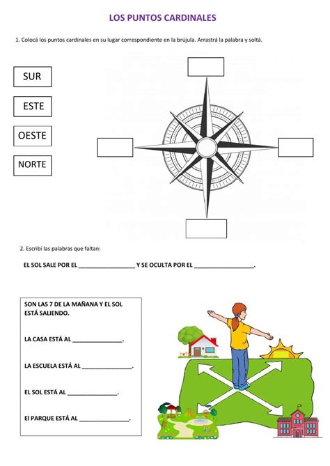 Dibujo De Los Puntos Cardinales Para Imprimir Y Colorear | Images and Photos finder