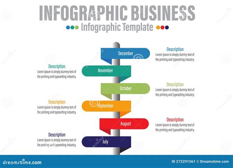 Steps Modern Timeline Diagram Calendar With Months Rectangle Title