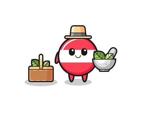 austria flag herbalist cute cartoon 4247100 Vector Art at Vecteezy