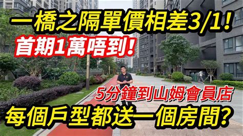 中山坦洲丨逸駿半島丨一橋之隔單價相差31！丨首期1萬唔到！丨每個戶型都送一間房？丨5分鐘到山姆會員店丨山姆超市 香港人在中山 盈途置業