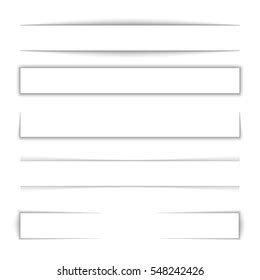 Page Divider Transparent Realistic Paper Shadow Stock Vector Royalty